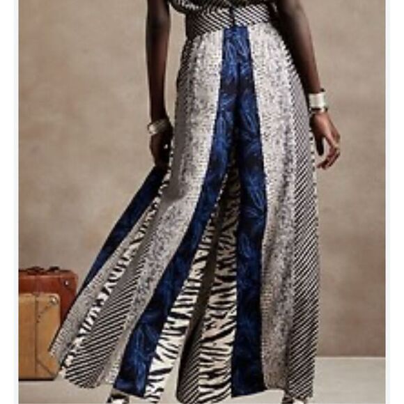 Banana Republic wide leg flows printed pant size large - Picture 2 of 9